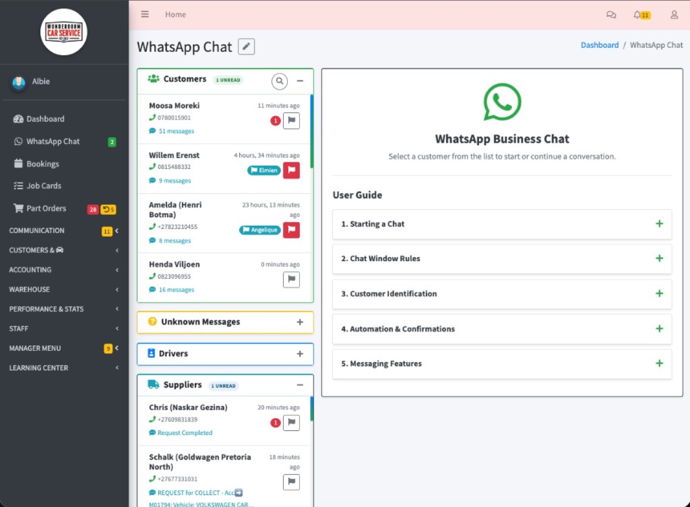 Flow5 WhatsApp Business Chat with customer and supplier conversations in one inbox